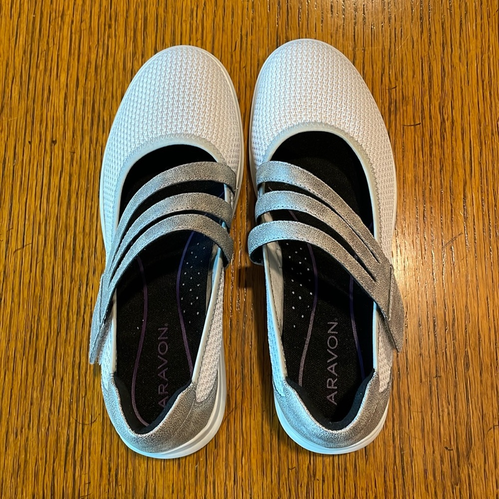 Aravon Metallic Mary Jane Flats - Picture 2 of 8